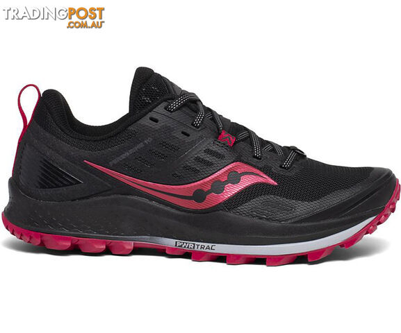 Saucony Peregrine 10 Wide Womens Trail Running Shoes - Black/Barberry -...