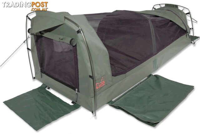 Sahara Vagabond Deluxe King Single Dome Canvas Swag & Bag - SA-MS-3-SGL