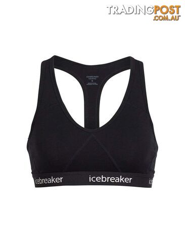 Icebreaker Merino Sprite Racerback Womens Bra - Black - S - 103020001S