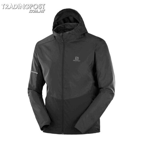Salomon Agile FZ Mens Water Repellent Running Jacket - Black - L - LC1297800-L