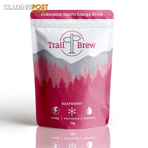 Trail Brew Endurance Sports Energy Drink - 1KG - Raspberry - Tbrew-Raspberry