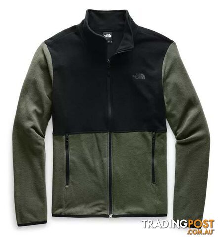 The North Face TKA Glacier FZ Mens Fleece Jacket - New Taupe Green/TNF Black - L...