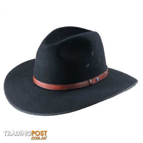 Akubra Coober Pedy Felt Hat - Black - 473-BLACK