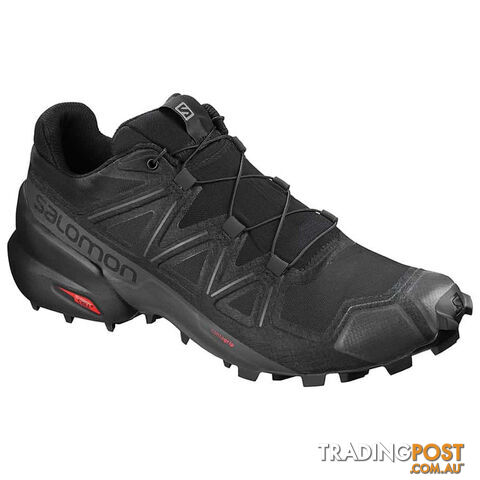 Salomon Speedcross 5 Mens Trail Running Shoes- Black/Black/Phantom - 13 US -...