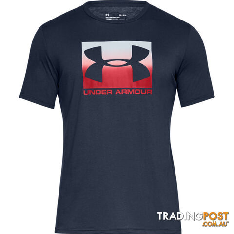 Under Armour Boxed Sportstyle Mens S/S T-Shirt - Navy - SM - 1329581-408-SM
