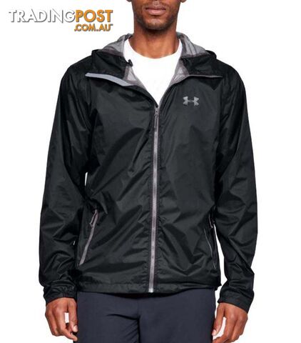 Under Armour Forefront Rain Mens Waterproof Jacket - Black/Steel - XL -...