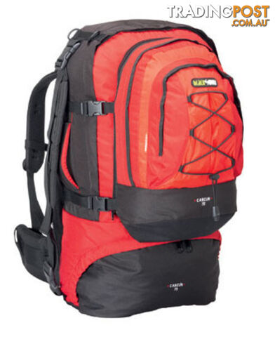 Black wolf Cancun 70L Travel Backpack & Detachable Daypack Chilli - cn706000