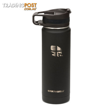 Earthwell Roaster Vacuum Bottle 20oz/590ml - Loop Cap - Volcanic Black -...
