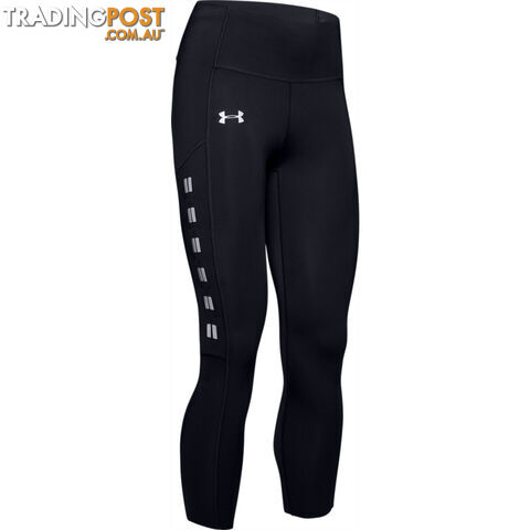 Under Armour Qualifier Speedpocket Roadside Runway Crop Womens Leggings - Black...