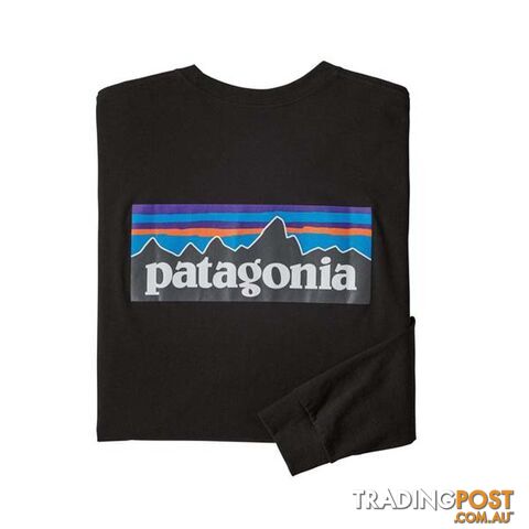 Patagonia P-6 Logo Responsibili-Tee Mens Long Sleeve T-Shirt - Black - XXL -...
