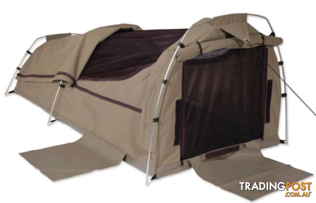 Sahara Nomad King Single Dome Canvas Swag & Bag - Brown - sa-nomad-br-sg
