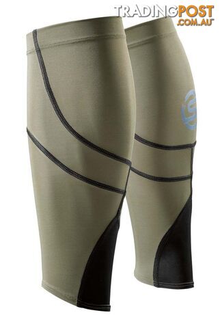 SKINS Essential MX Unisex Compression Calf Sleeves - Utility/Black - M - SWES00040873023M