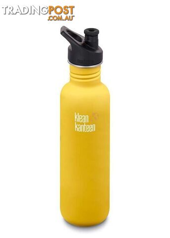 Klean Kanteen 27oz Classic Sport Cap Water Bottle .8L - Lemon Curry - XK1003089