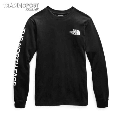 The North Face TNF Sleeve Hit Mens Long-Sleeve Tee - TNF Black - S -...