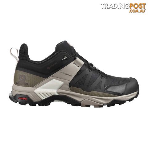 Salomon X Ultra 4 GTX Mens Waterproof Hiking Shoes - Black/Vintage Kaki/Vanilla - 13US - L41288100-125