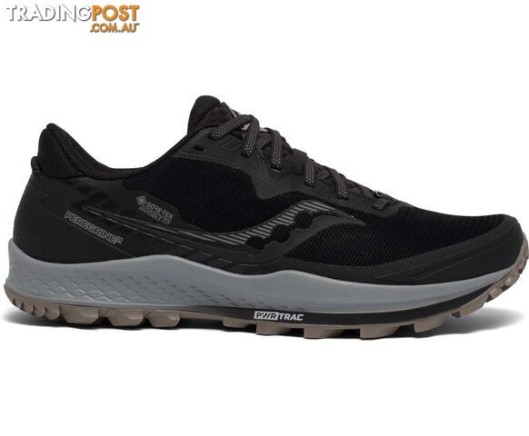 Saucony Peregrine 11 GTX Mens Trail Running Shoes - Black/Gravel - 10.5 -...