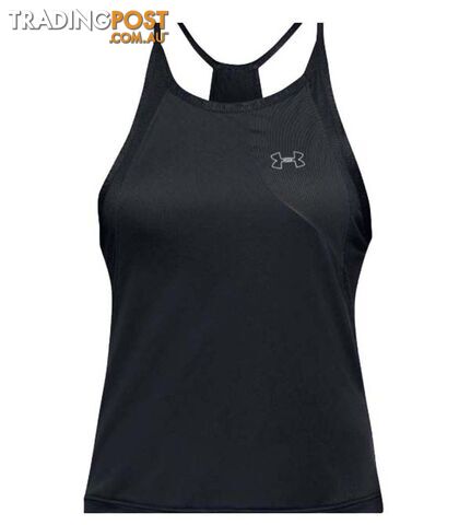 Under Armour Qualifier Iso-Chill Womens Running Tank - Black/Jet Gray/Reflective...