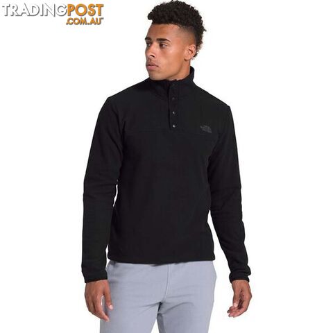 The North Face TKA Glacier Snap-Neck Mens Fleece Pullover - TNF Black/TNF Black...