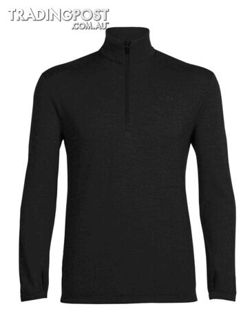 Icebreaker Merino Original LS Half Zip Mens Top - Black - XXL - 100871001XXL