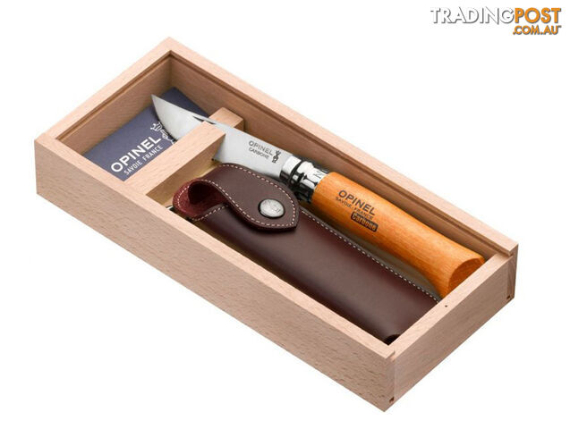 Opinel No. 8 Knife with Pouch - Carbon Beach Handle - 815