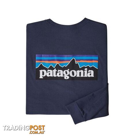 Patagonia P-6 Logo Responsibili-Tee Mens Long Sleeve T-Shirt - Classic Navy -...