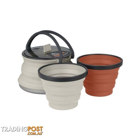 Sea To Summit X-Set 11 Kettle & Mug Set - Sand/Rust - AXSET11SA