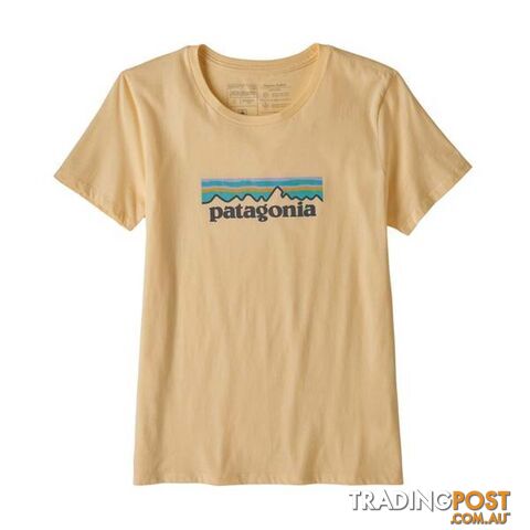 Patagonia Pastel P-6 Logo Organic Crew Womens T-Shirt - Vela Peach - S -...