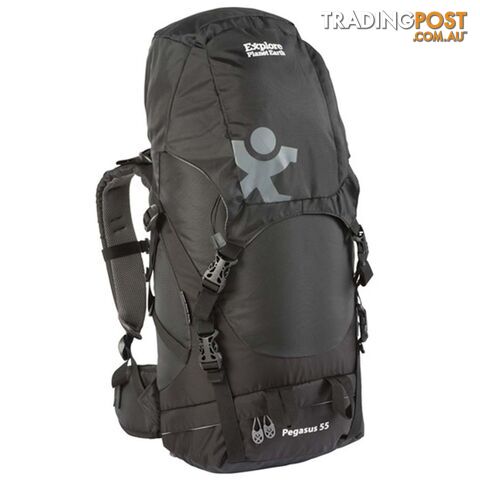 Explore Planet Earth Pegasus 55L Hiking Backpack - Black - PEG55BLK