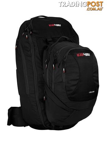 Black Wolf Helan 65 Mens Travel Backpack - Jet Black - W0093-JetBlack