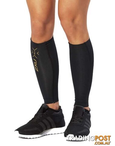 2XU Elite MCS Compression Calf Guards Unisex - Black/Gold - S -...