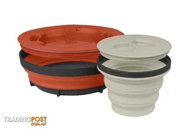 Sea To Summit X-Seal & Go Collapsible Food Container Set - Large - Rust Sand - AXSEALSETLRU