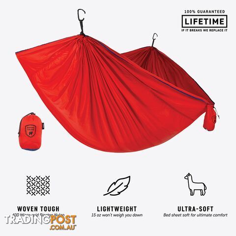Grand Trunk Tech Single Hammock - Red/Navy - TT-SH-61-41