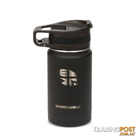 Earthwell Roaster Vacuum Bottle 12oz/350ml - Loop Cap - Volcanic Black - VJ12-R10L10