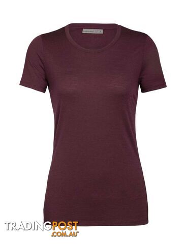Icebreaker Merino Tech Lite SS Low Crewe Womens T-Shirt - Redwood - XS -...