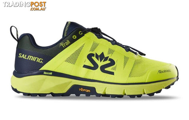 Salming Trail 6 Mens Trail Running Shoes - Safety Yellow/Navy Blue - US8.0 -...
