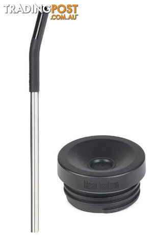 Klean Kanteen Wide Straw Cap - Black/Brushed Stainless Steel - XK1005794