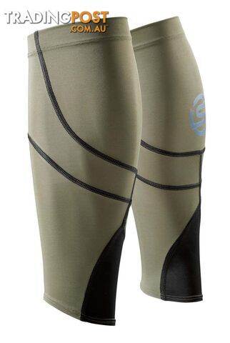 SKINS Essential MX Unisex Compression Calf Sleeves - Utility/Black - L - SWES00040873023L