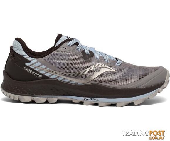 Saucony Peregrine 11 Wide Womens Trail Running Shoes - Zinc/Sky/Loom - 7.5US -...