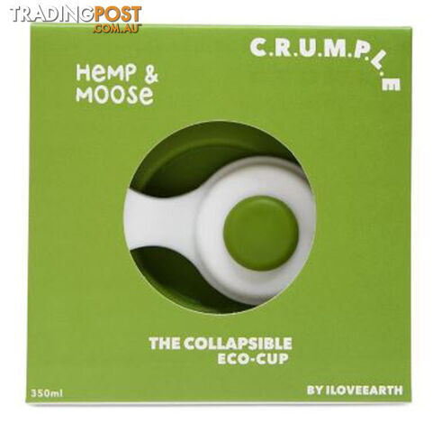 Crumple Hemp and Moose Collapsible Reusable Eco Cup - 350ml - 25C