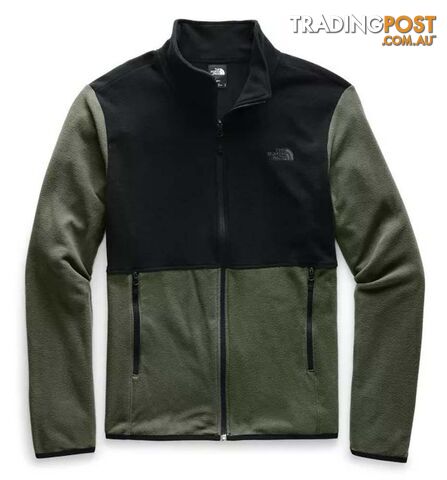 The North Face TKA Glacier FZ Mens Fleece Jacket - New Taupe Green/TNF Black - S...
