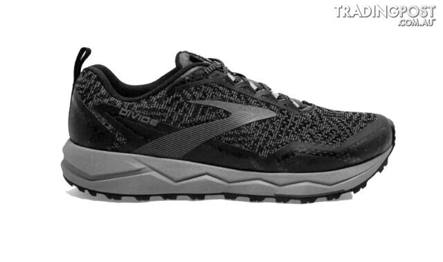 Brooks Divide Mens Trail Running Shoes - Black/Grey - 9US - 110333-1D-040-9