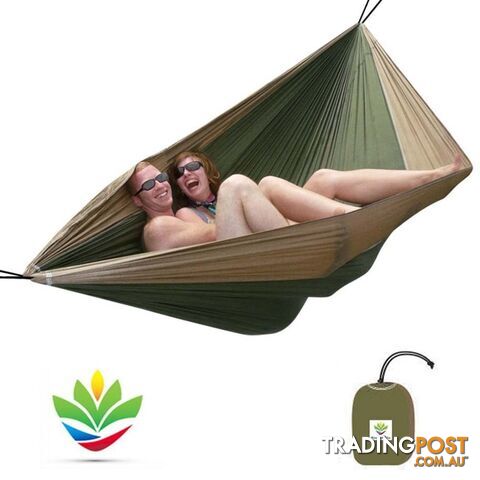 Hammock Bliss Double - Tan/Green - DBlissTG