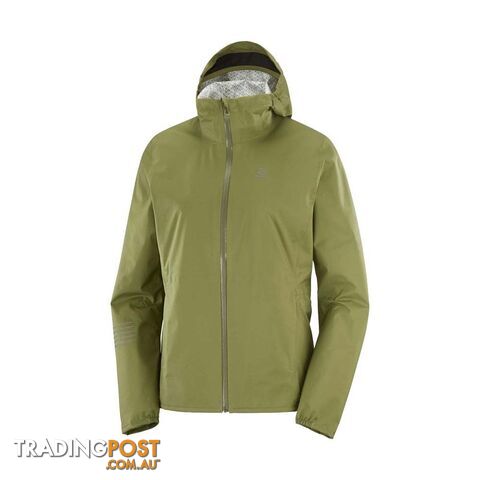 Salomon Lightning Womens Waterproof Running Jacket - Martini Olive - XS -...