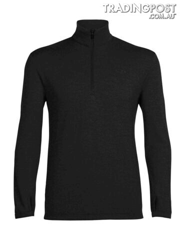 Icebreaker Merino Original LS Half Zip Mens Top - Black - M - 100871001M