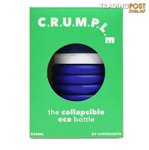 Crumple Midnight Surf Collapsable Eco Bottles - 550ml - Blue - 5B