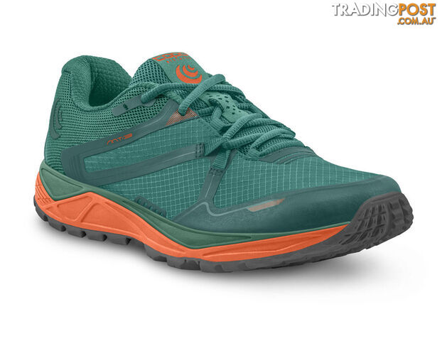 Topo Athletic MT-3 Womens Trail Running Shoes - Emerald/Orange - 65 -...