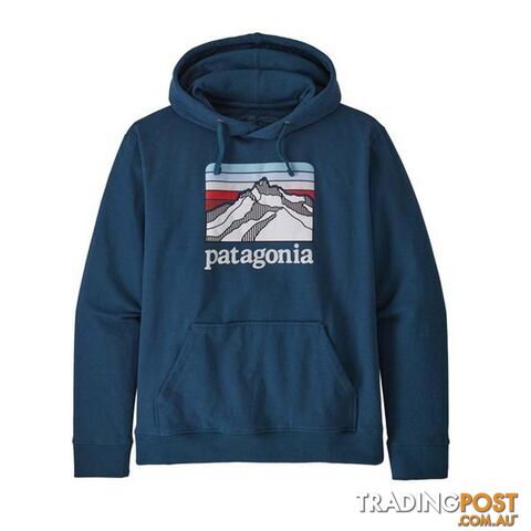 Patagonia Line Logo Ridge Uprisal Mens Fleece Hoody - Crater Blue - XL -...