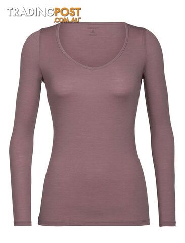 Icebreaker Merino Siren LS Sweetheart Womens Top - SUEDE - XL - 103194633XL