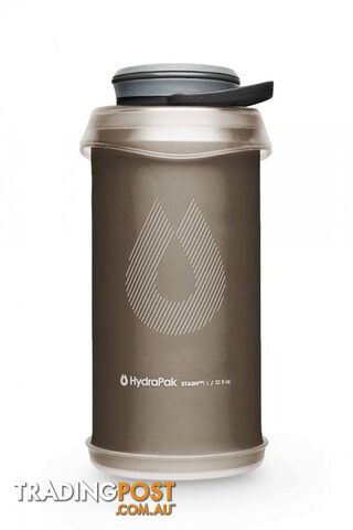 Hydrapak 1L Stash 2.0 Compact & Flexible Water Bottle - Mammoth Grey - HYD-G121M