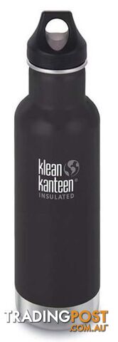 Klean Kanteen 20oz Insulated Classic Loop Cap Water Bottle .6L - Shale Black - XK1003102